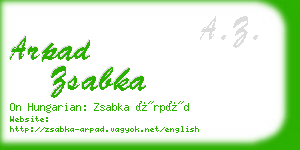 arpad zsabka business card